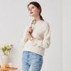Zhaojun Women's Cable Knit Semi-High Neck Pure Cashmere Sweater