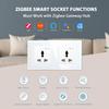 BSEED Zigbee Универсальные Умные Розетки Монитор Питания Многофункциональная Розетка Tuya Smart Life Управление через Приложение Alexa Стеклянная Рамка