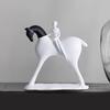 Modern Minimalist Abstract Horseman Resin Ornaments Home Living Room Bookcase Figurines Decoration Store Office Sculpture Crafts