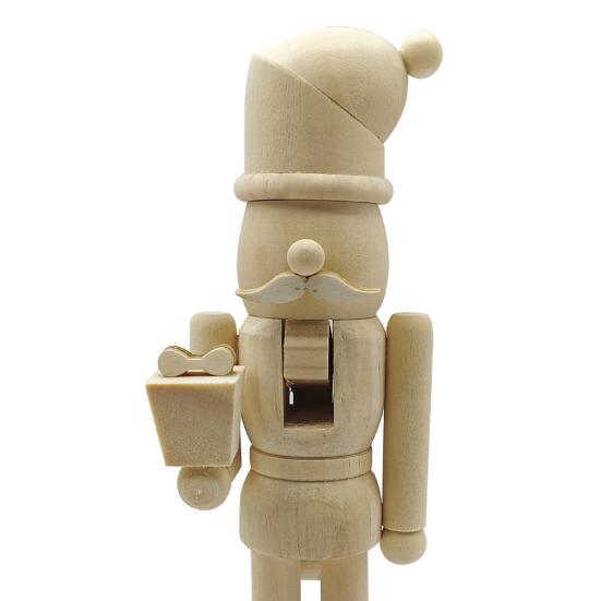 Нераскрашенная рождественская фигурка Щелкунчика Сделай сам Пустая фигурка солдатика Щелкунчика Незаконченная деревянная фигурка Щелкунчика для рождественского украшения, поделочный проект