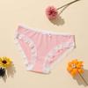 Женские весенне-летние новые кружевные однотонные дышащие трусы-слипы треугольной формы с низкой посадкой и двойным слоем