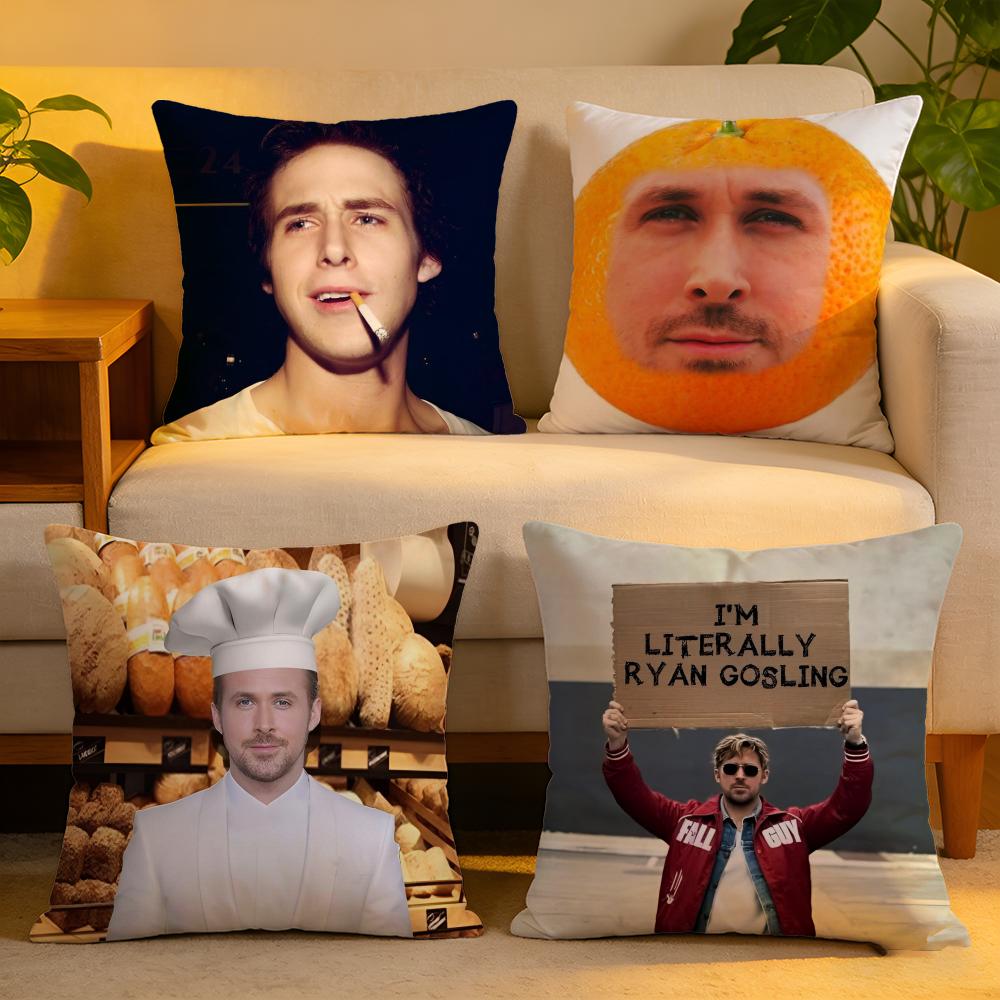 Cushion Cover Linen SkinFriendly Soft Decorative Case For Sofa Home Decor Hot Actor RRyan GGosling Pillow cover