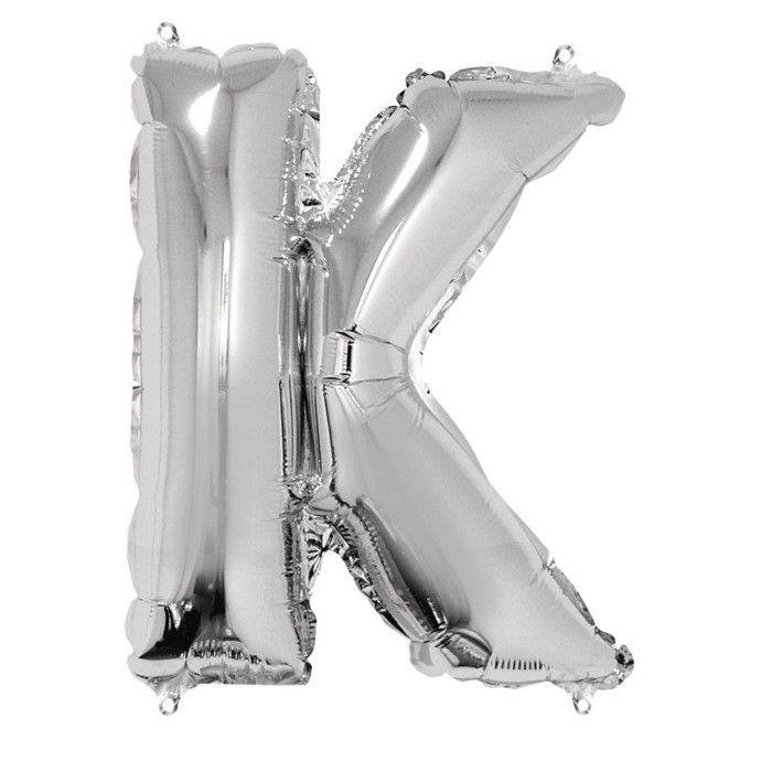 Ballon Lettre K, 40cm, 1pce. , argent
