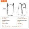 Folding Walker Aluminum Mobility Walker Aid with Adjustable Height 350LBS