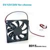 DC 5V 12V 24V 8015 8cm 80mm fan 80x80x15mm 2pin xh 2.54 cooling fan sleeve for router chassis power supply for 3D printer