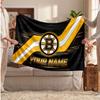 Фланелевое одеяло Boston Bruins, Персонализированное мягкое плед с текстом имени, Декор для дома, Подарок