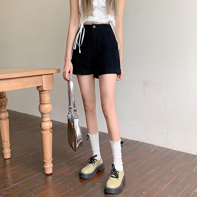 Женские джинсовые шорты с высокой посадкой в корейском стиле с широкими штанинами - тренд лета 2021