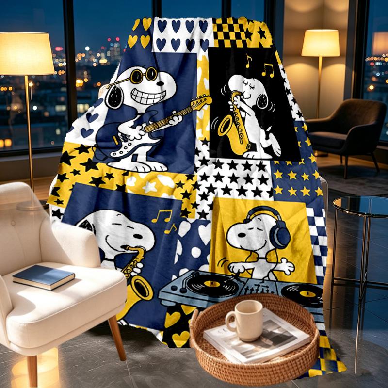 Snoopy Print Blanket - Soft & Comfortable, for Bedroom, Travel, Sofa, Home Decoration - Birthday Christmas Gift for Friend