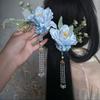 2PCS Pearls Floral Hair Clip Tassel Hanfu Hairpin Rtero Flower Hairpin Hair Jewelry