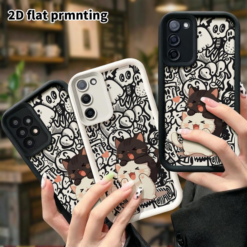 Чехол для телефона: 2D плотный защитный чехол для Samsung Galaxy A34 A35 M05 M06 S20 S22 S21 FE Plus 5G, котенок с короткой шерстью, рождественский и хэллоуинский подарок
