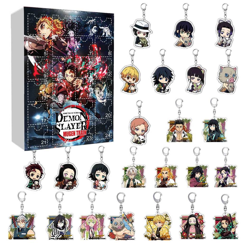 Christmas Demon Slayer Keychain Toy Gift With Acrylic Characters Accessories