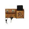 Multipurpose Wood Ganesha Key Holder with Mobile Stand and Wall Shelf Rack, 6 Key Hanger Hooks, Pack of 1, Wooden