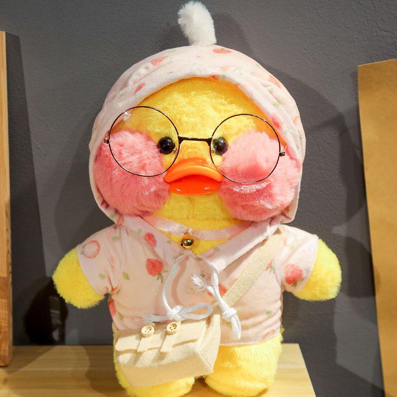 30cm Kawaii Plush Toy Duck Lalafanfan Stuffed Duck Animal Soft Doll Coffee Yellow Ducks Creative Birthday Gift for Kids Girl
