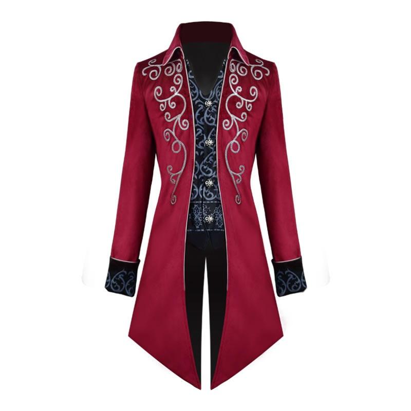 3 Style Halloween Party Cosplay Costume Men's Victorian Steampunk Windbreaker Retro Prince Medieval Dress Renaissance Embroidery Jacket