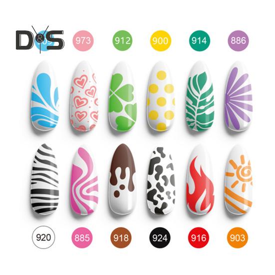12 Pcs Nail Art Pens Set 3D Nail Polish Pen Quick Drying Nail Point Graffiti Dotting Pen Nail Art Markers Drawing Painting Pen for Home Salon