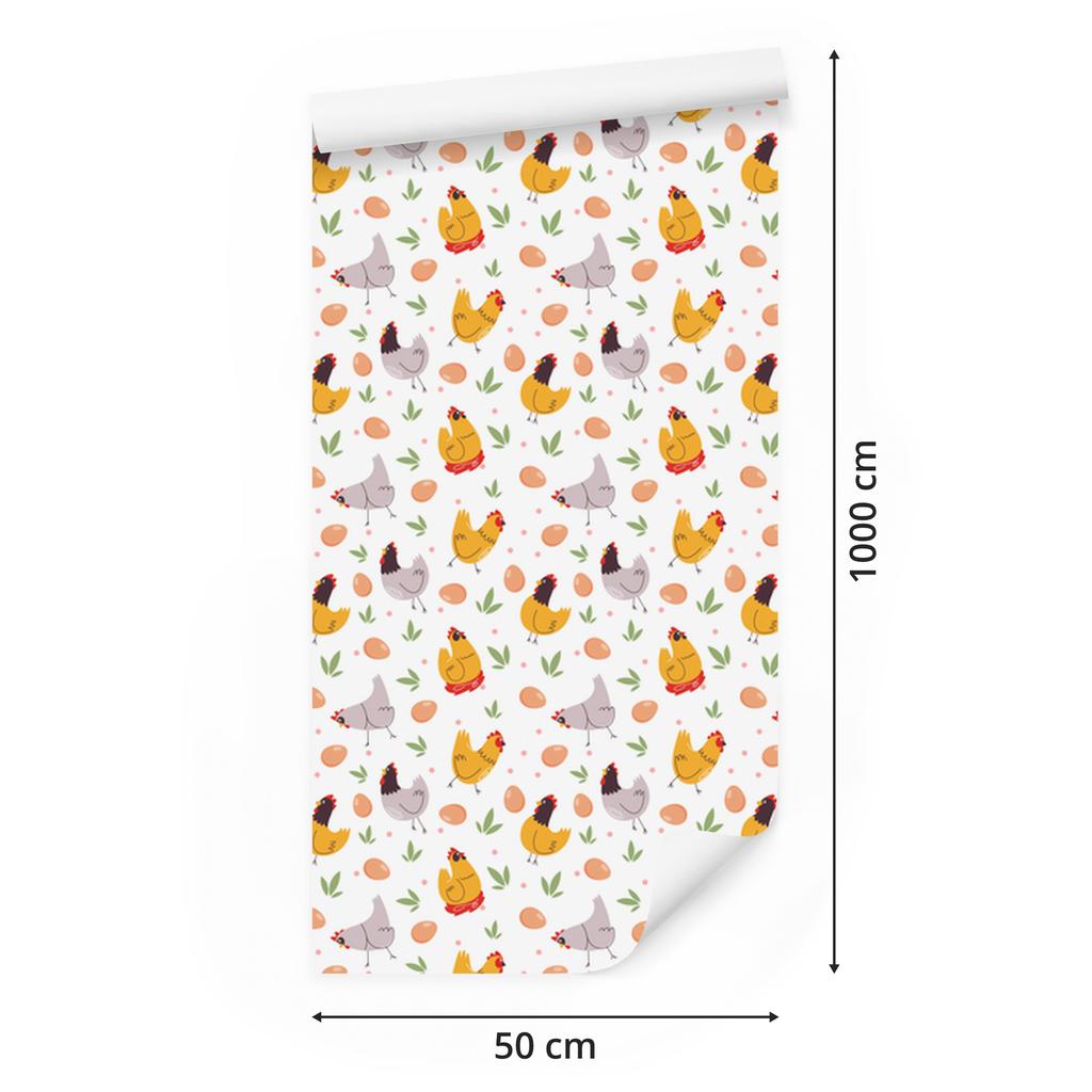 Kury Wallpaper in white, cream and light gray for the living room and bedroom 50x1000