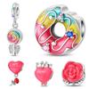New 925 Silver Color-changing Sweet Style Balloon Rainbow Sugar Pendant Bead DIY Style Jewelry Accessory Bracelet