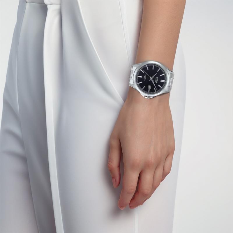 Casio Серия G-SHOCK 50 метров водонепроницаемость Кварц Стальной ремешок тот же стиль для мужчин и женщин черный циферблат MTS-115D-1