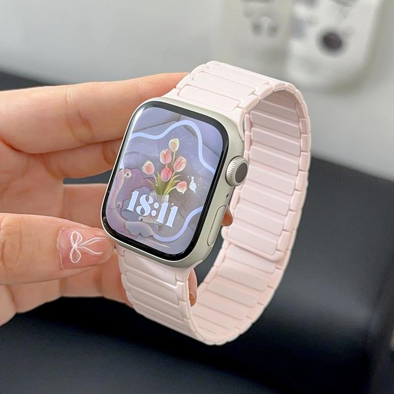 Магнитный спортивный ремешок для Apple Watch Ultra 2 49мм 46мм 45мм 44мм 42мм 38 40 41мм Силиконовый ремешок для IWatch Серии 10 9 8 7 6 5 4