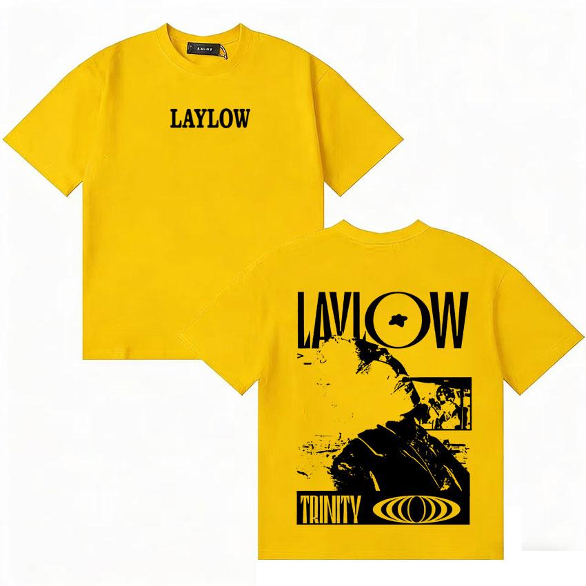 French Rapper Laylow Album Graphics T Shirts Unisexs Women Hip Hop Double Sided Fashion Summer Y2K Tshirts Retro Short Sleeve Tees