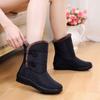 Новые зимние/осенние плюшевые утепленные хлопковые ботинки для мам на плоской подошве, противоскользящие, водонепроницаемые, короткие ботинки, снежные ботинки с подошвой из коровьего сухожилия