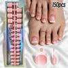 150pcs French False Nails Full Cover False Toenails Fashion Short Tip Toenail  DIY Home Manicure