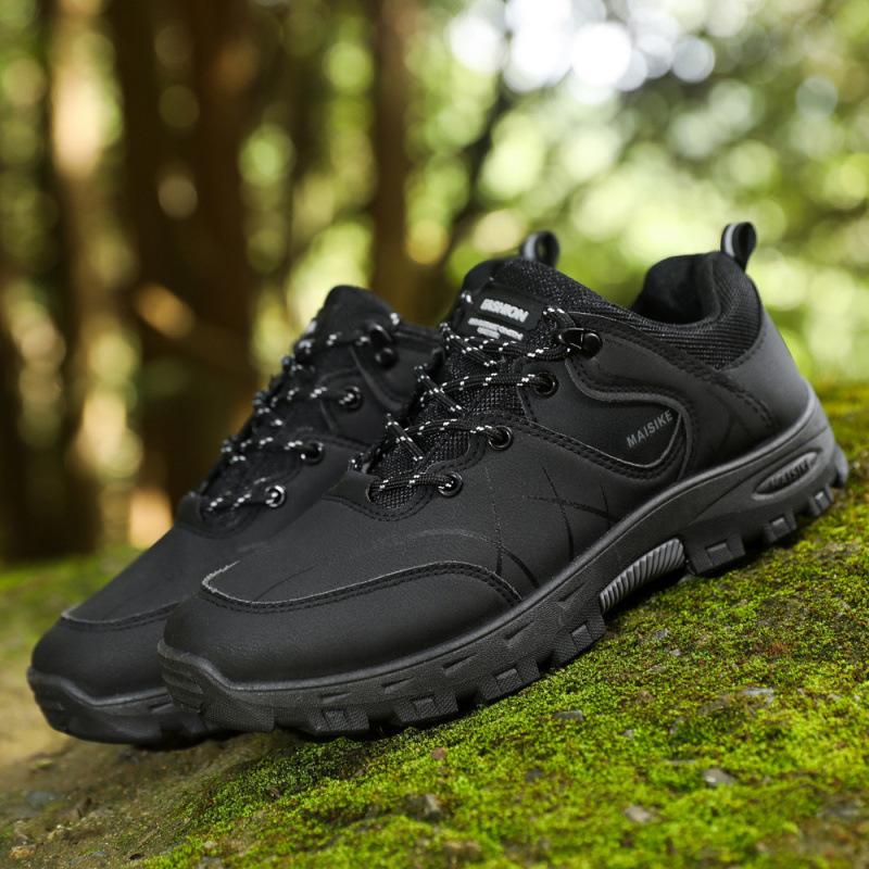 Мужские кожаные походные ботинки для улицы, осенне-зимние бархатные теплые повседневные ботинки, походные ботинки для защиты труда, модная мужская обувь