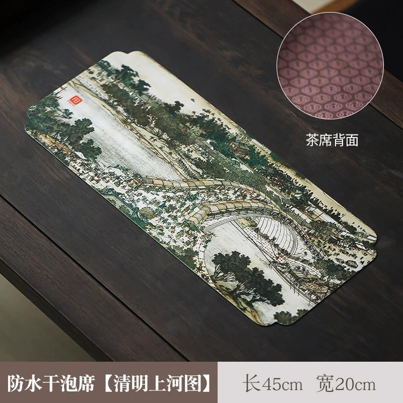 Китайский стиль Китайское чайное полотенце Скатерть Коврик Древняя живопись Водонепроницаемый Впитывающий Стол Чайная ткань Аксессуары для чайного набора Новый