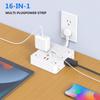 US Plug Power Strip Extender with 12 AC Outlets 4 USB Ports(2 Type-C) Fast Charge,Home Electrical Wall Socket Splitter,1875W 15A
