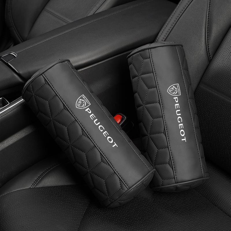 Car Round Leather Neck Protection Memory Cotton Headrest For Peugeot 208 3008 308 2008 607 106 406 407 307 206 301 408 5008 4008