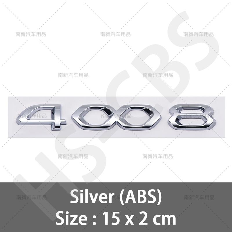 SQOB1 3D ABS 408 4008 508 5008 508L Letter Emblem GT Rear Trunk Badge Logo For Peugeot 408 508 4008 5008 508L Car Styling Accessories