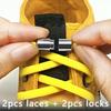 Elastic No Tie Shoelaces Metal Lock Shoe Laces for Kids Adult Sneakers Quick Shoelaces