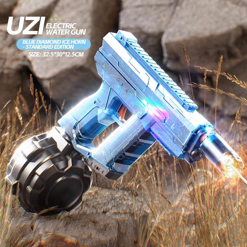 Игрушечный водяной пистолет UZI для игр в бассейне, водяные пистолеты высокого давления для взрослых, летние игрушки для детей