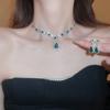 GemChic женские новые винтажные хрустальные стразы-капли сверкающий кулон ожерелье серьги комплект из двух предметов на день рождения рождественский подарок на ювелирные изделия