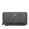 Coach Long Wallet FC4452 C4452 Black Smoke X Black Signature Long Zip Around Wallet (with Strap) Women's [Outlet Item] [Brand] [Item]