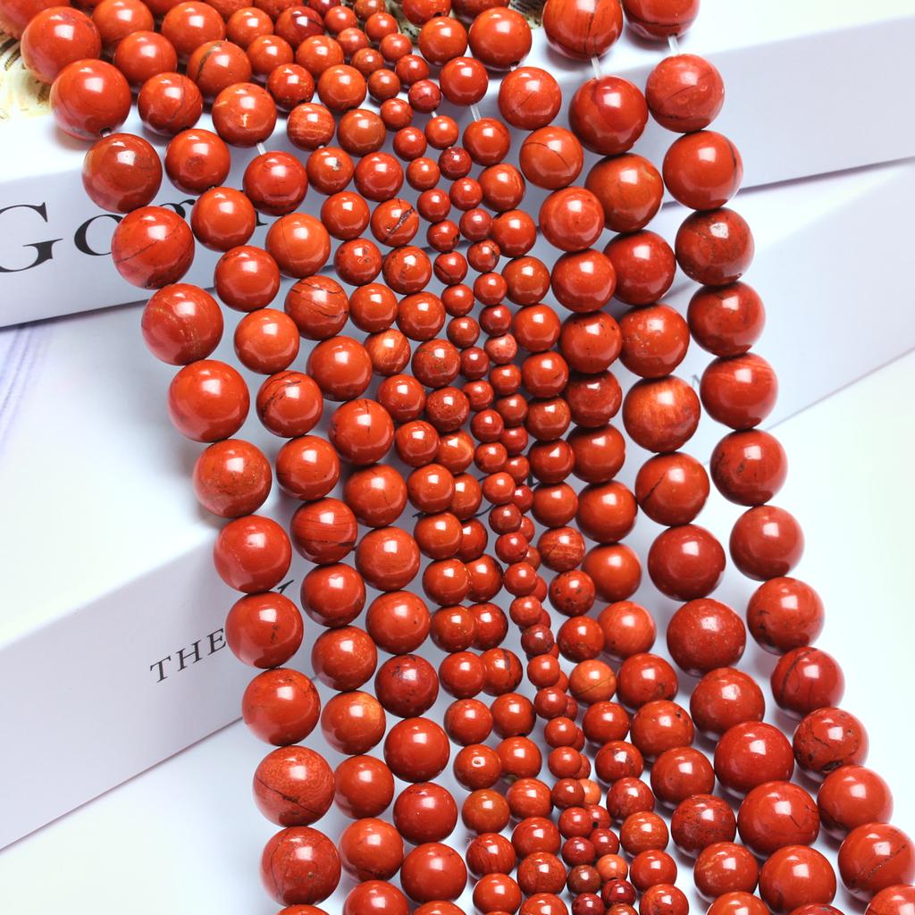 20/30/40 шт. 4/6/8/10 мм DIY круглые бусины из красного камня, подвески, аксессуары для изготовления ювелирных изделий, браслеты из натурального камня