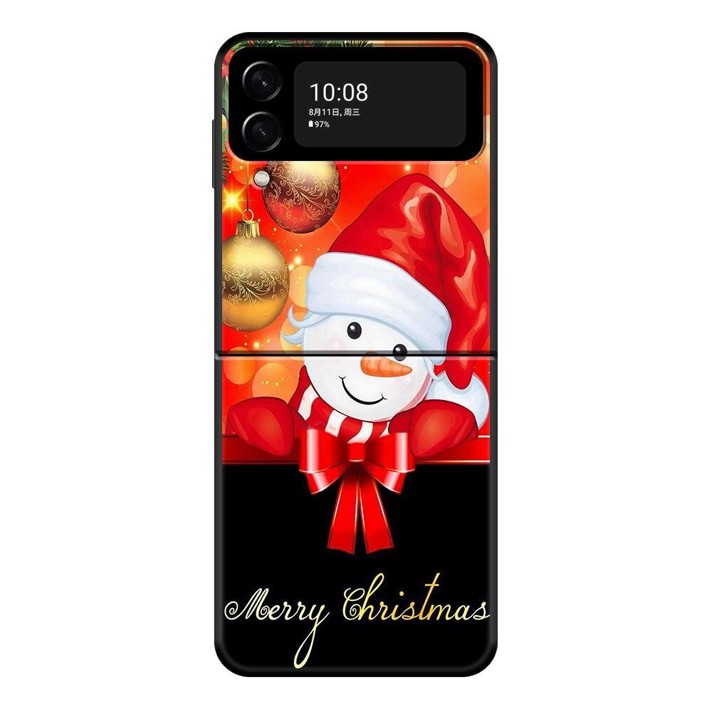 Милый Рождественский Снеговик Чехол для Телефона Для Samsung Galaxy Z Flip Z Flip3 5G Z Flip4 Твердый ПК Матовый Чехол