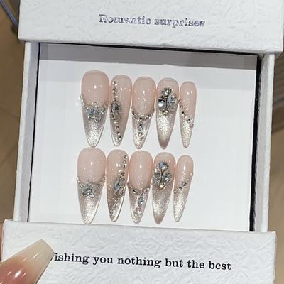 Прозрачный лед градиент тонкий блеск кошачий глаз свежий мелкая крошка алмазная пудра абрикосовое облако пряжа ежедневная нашивка носить броню