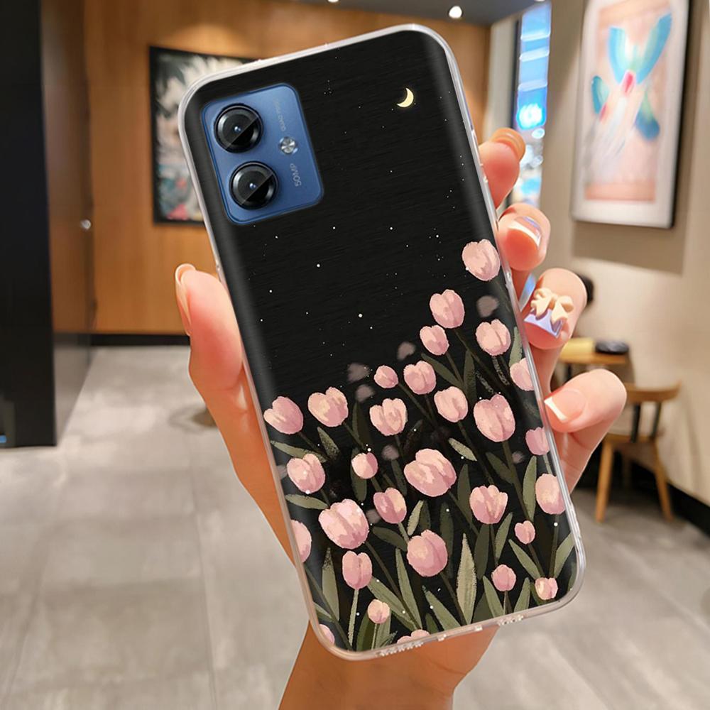 Для Motorola Moto G14 4G Чехол Накладка на телефон Высококачественный Прозрачный Силикон Funda Для Moto G14 4G Полная Защита Задние Крышки Coque