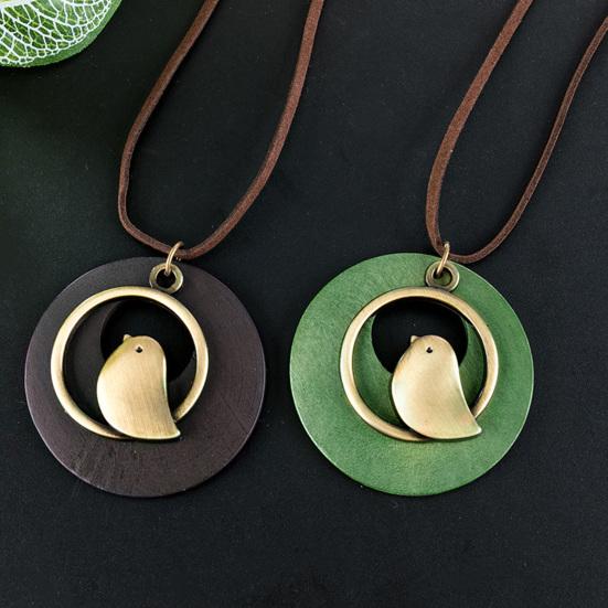 Ожерелье-подвеска, длинная винтажная декоративная двухслойная одежда, соответствующая деревянной цепочке для свитера, в этническом стиле