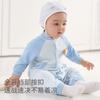 David Bella Baby Knitted Crawler Clothes Spring Clothes New Women's Treasure jumpsuit Men's Treasure Color blocked Bag fart Clothes