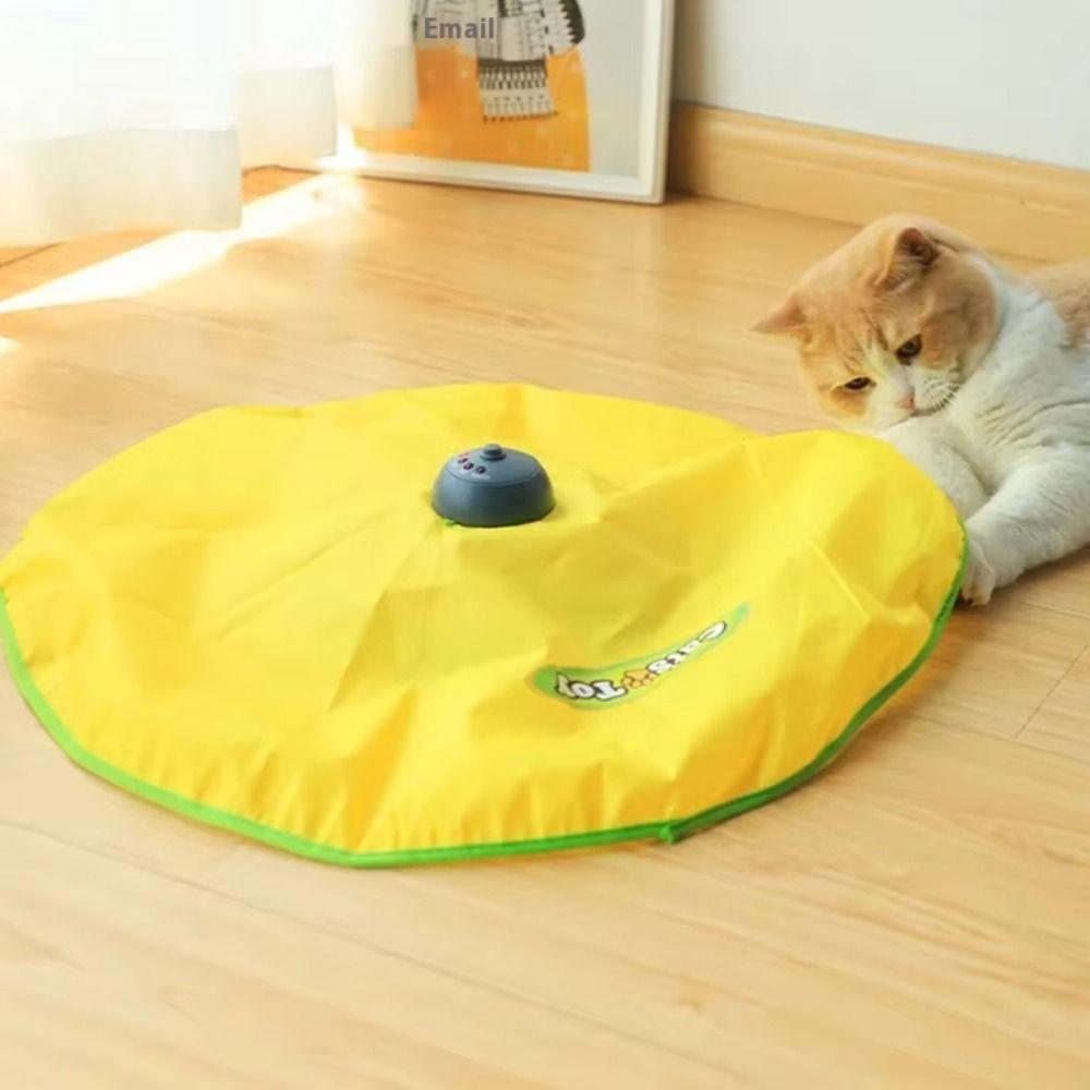 Fabric Material Interactive Cat Toy Feather Attachment Self Entertaining Undercover Mouse Toy Move Mouse Design Chew Resistant