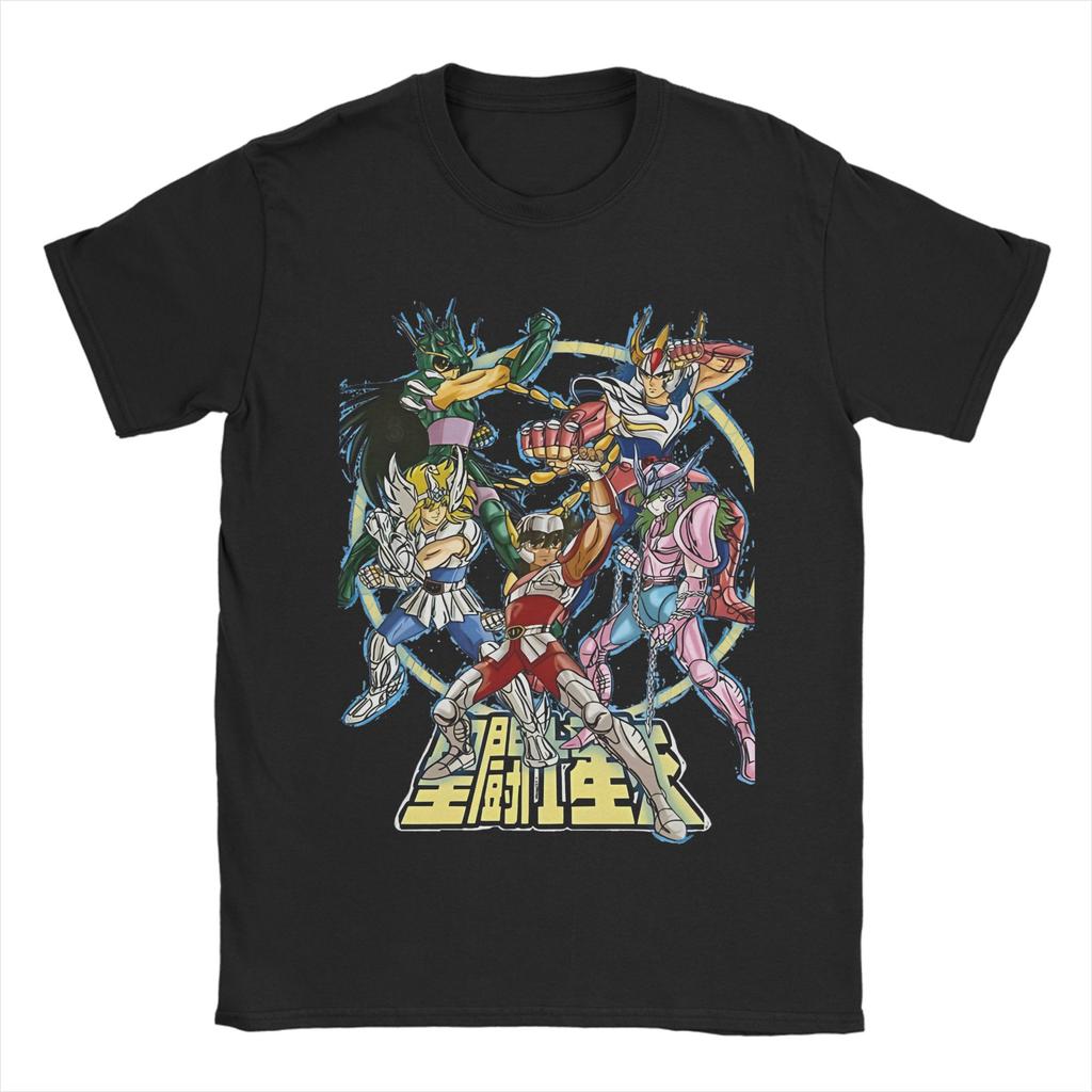 Unisex Unisexs Knights Of The Zodiac T Shirt Anime 100 Cotton Clothes Cool Short Sleeve Crewneck Tees Plus Size Tshirts