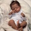 Lifelike Reborn Dolls Closed Eyes 20'' 50cm Soft Cotton Stuffed Cloth Body Newborn Babies Dolls Realistic Handmade Painting Tan Skin Simulation Doll