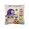 Halloween Cushion Cover Cartoon Black Cat Ghost Happy Pumpkin Printed Pillow Cover Home Decor Square 18x18 Inches Pillowcases