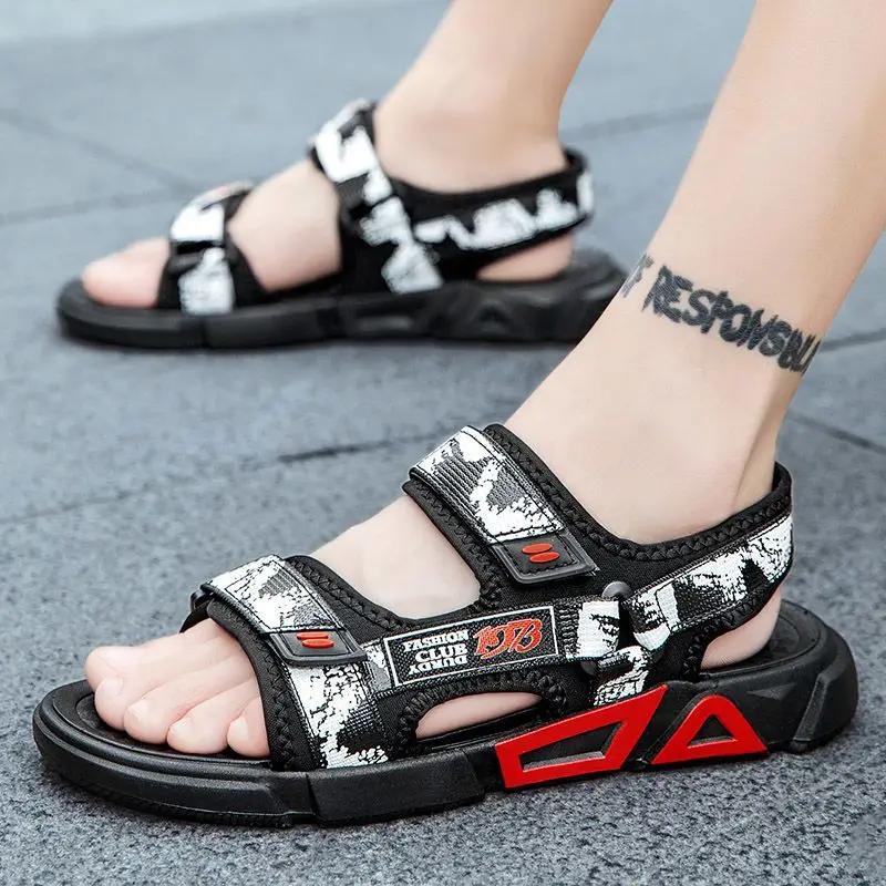 Мужские сандалии повседневные летние 2024 года, мужская обувь для активного отдыха, дышащая, купить по акции, высокое качество, оригинал, удобная, для ежедневного использования, тренд 39 V