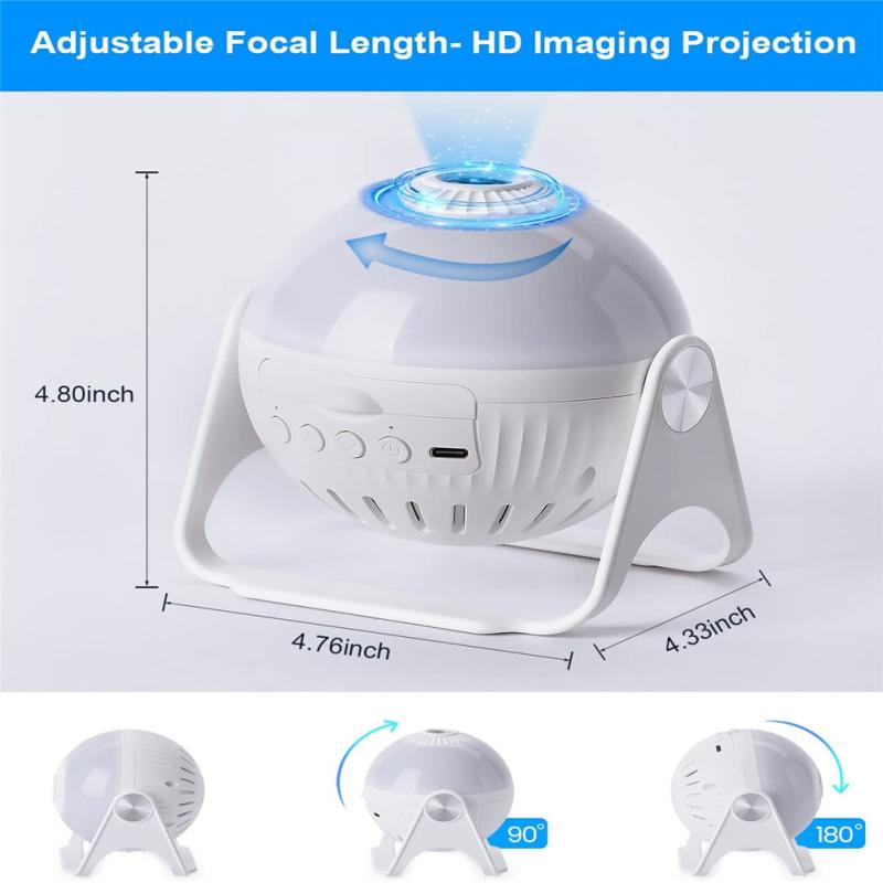 Потолочный проектор 6-в-1, регулируемый на 360 градусов планет, туманности, лунный планетарий, проектор для комнаты