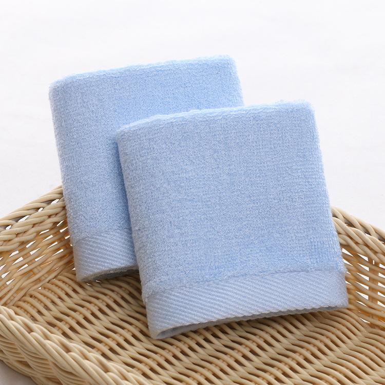 Квадратное полотенце из бамбукового волокна 30*30, синяя бамбуковая пряжа, маленький носовой платок для детского сада, простое плоское плетение, универсальное маленькое полотенце