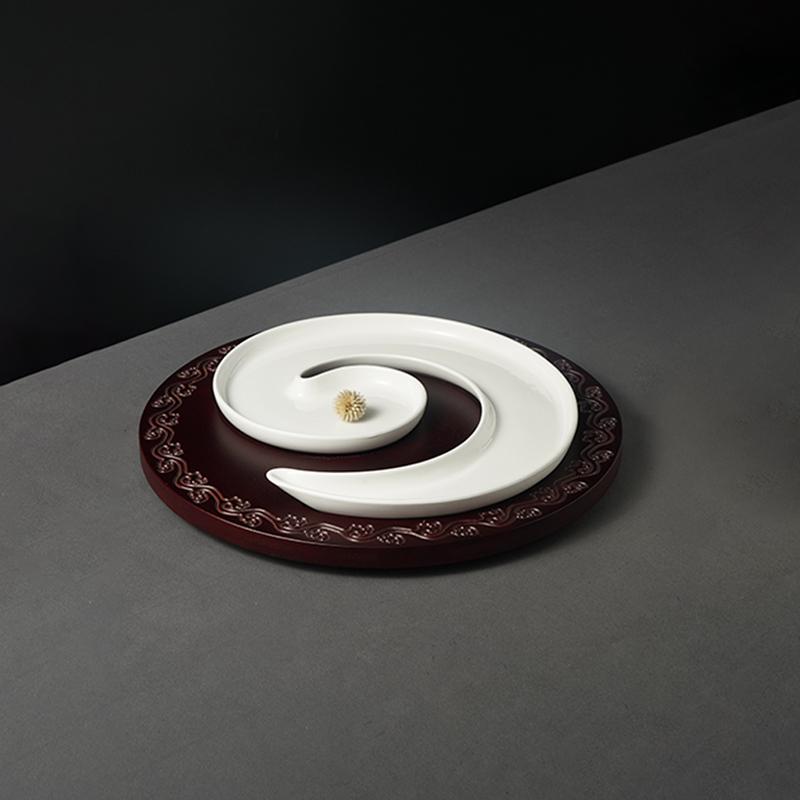 Однотонная Г-образная керамическая тарелка для рыбы, креативная изогнутая тарелка для закусок с подносом, фирменная посуда для ресторана