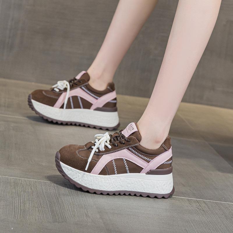 Новые повседневные спортивные папины кроссовки на толстой подошве для женщин с увеличением высоты стельки